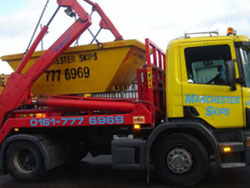 Close up of a skip on a wagon